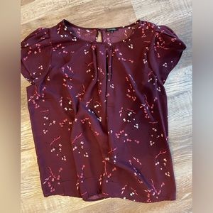 Burgundy floral blouse